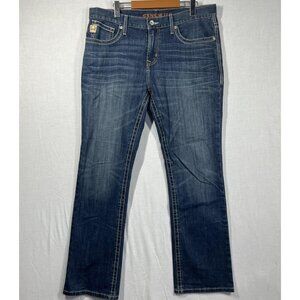 Cinch Ian Jeans Mens 34x32 Blue Dark Wash Straight Leg Stretch Denim MB55638001